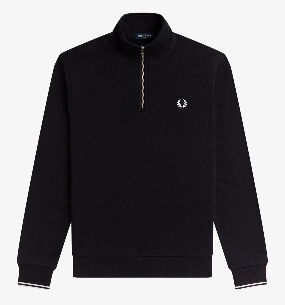 Fred Perry Half Zip Sweatshirt - Black
