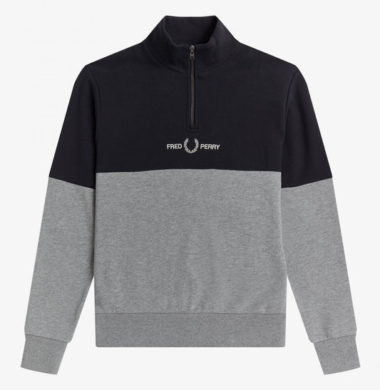 Fred Perry Colourblock Half Zip Sweatshirt