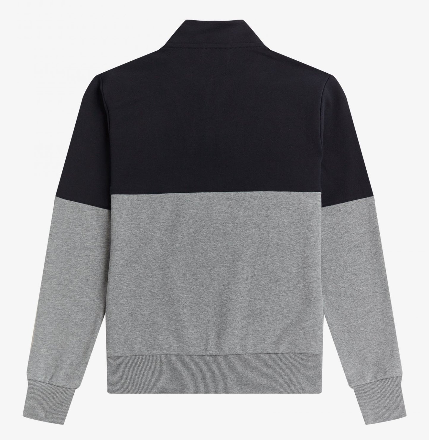 Fred Perry Colourblock Half Zip Sweatshirt - Steel Marl
