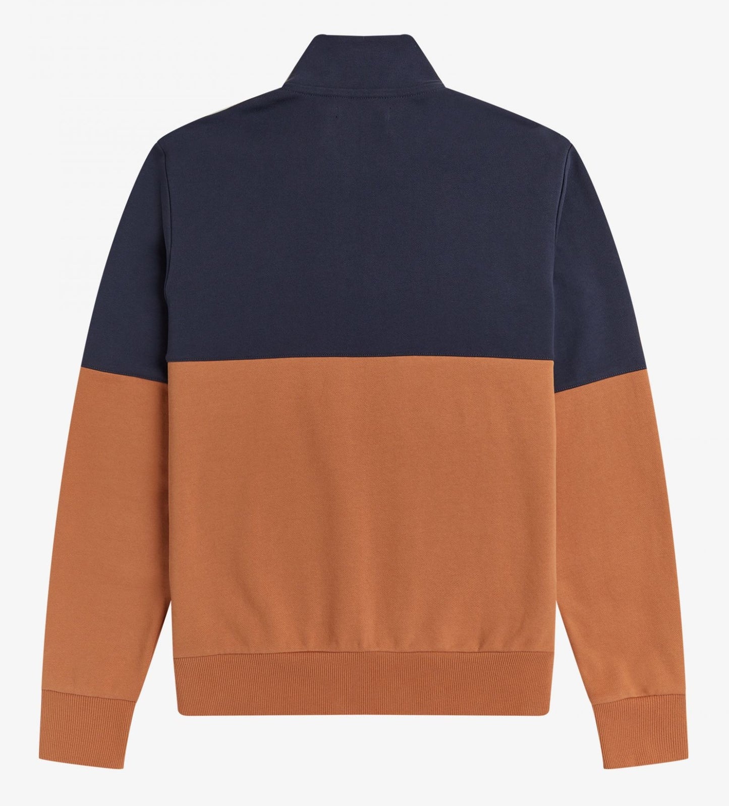 Fred Perry Colourblock Half Zip Sweatshirt - Court Clay