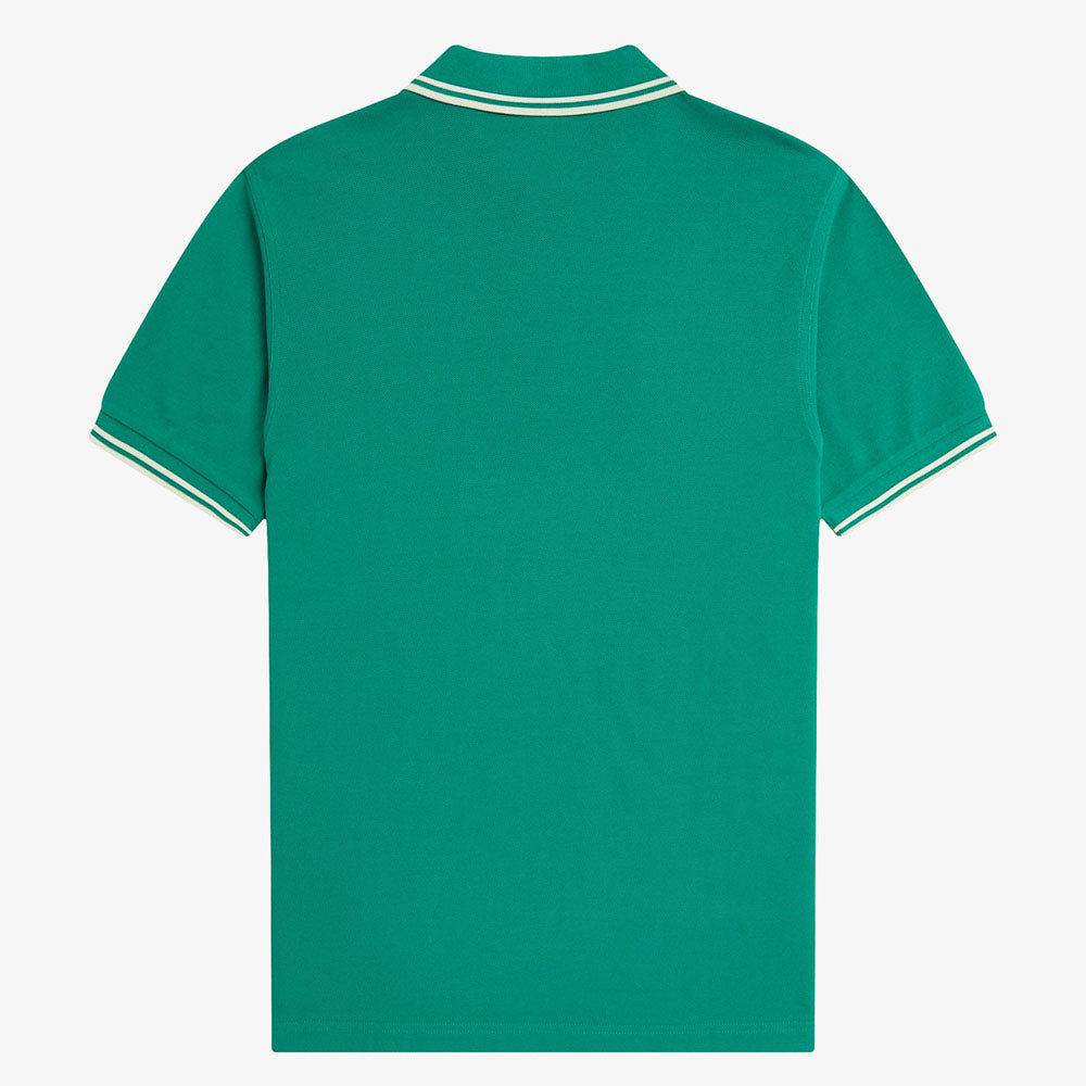 Fred Perry Twin Tipped Polo Shirt - Label Green Ecru