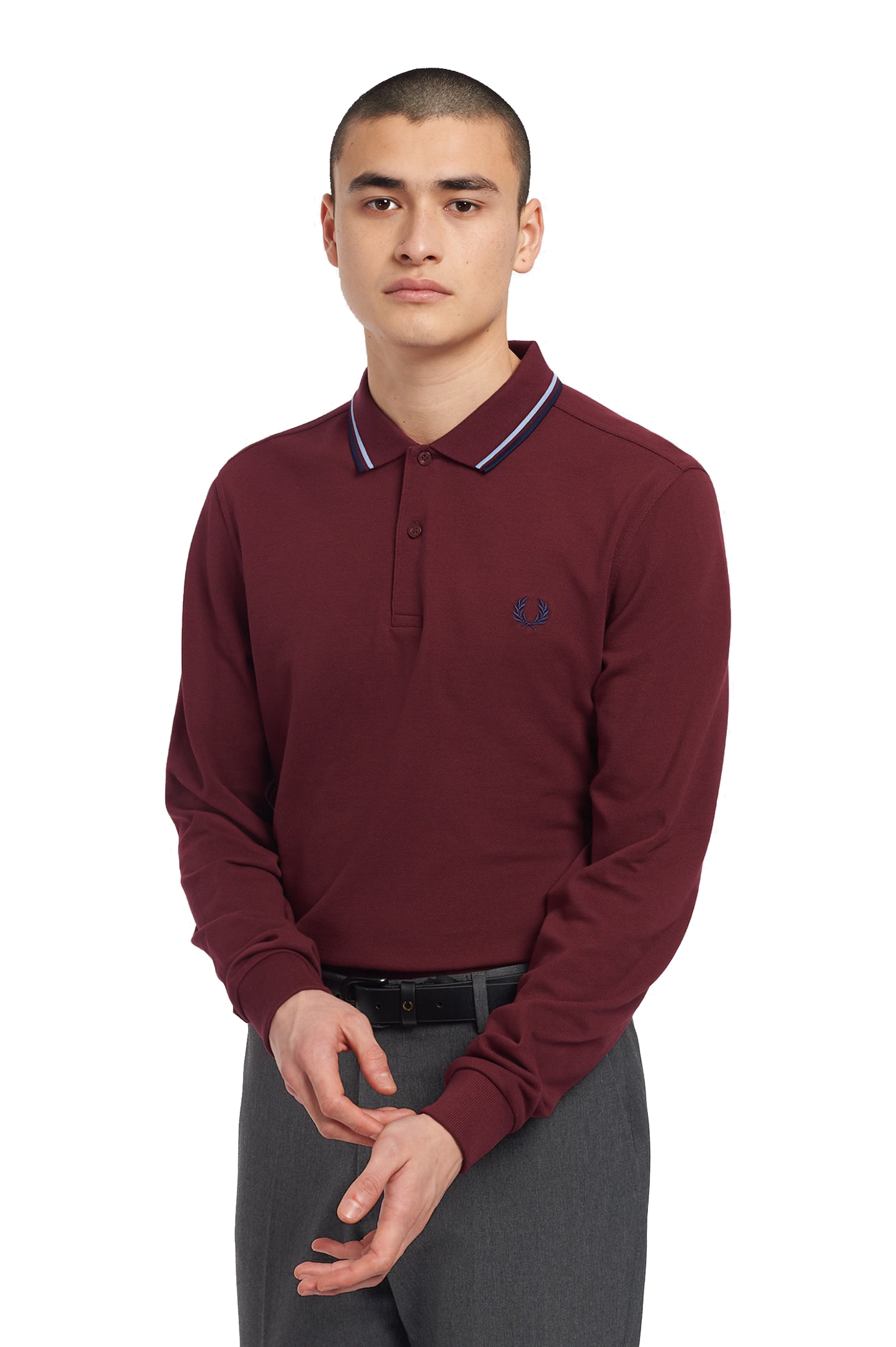 Fred Perry LS Twin Tipped Shirt - Black