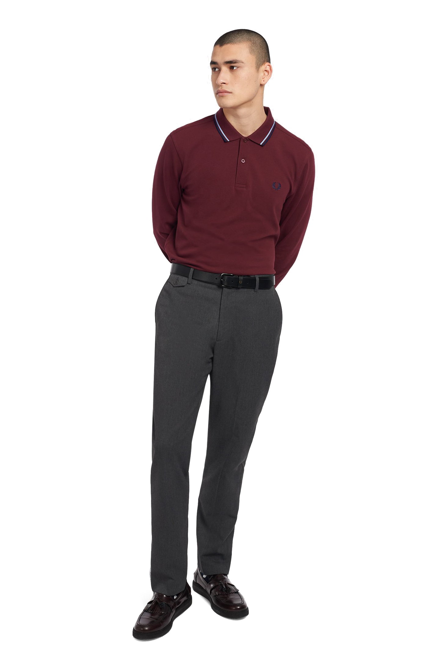 Fred Perry LS Twin Tipped Shirt - Black