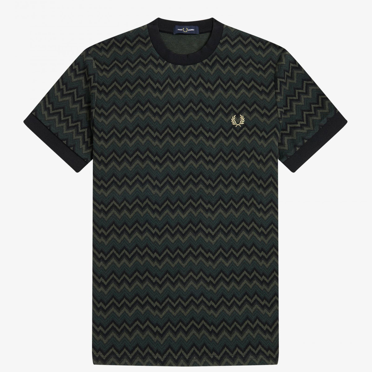 Fred Perry Jacquard T-Shirt - Night Green