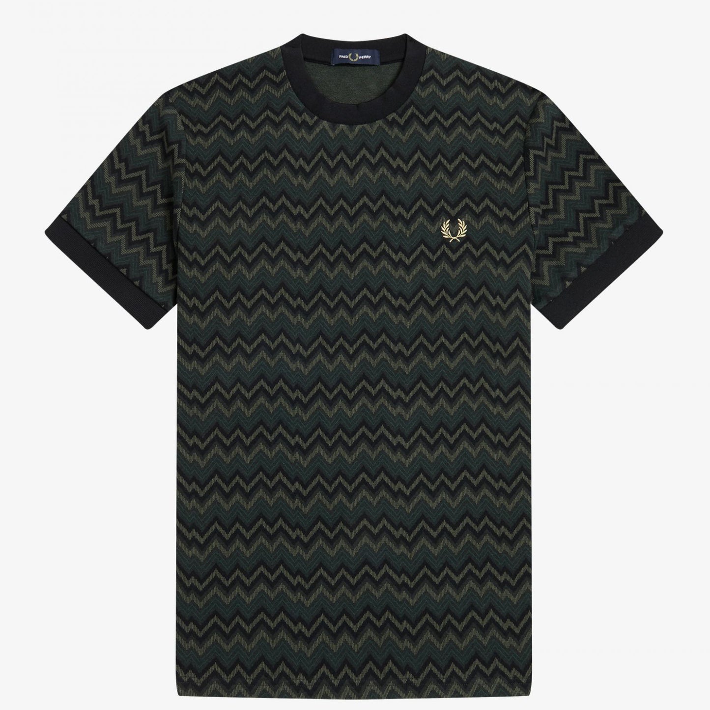 Fred Perry Jacquard T-Shirt - Night Green