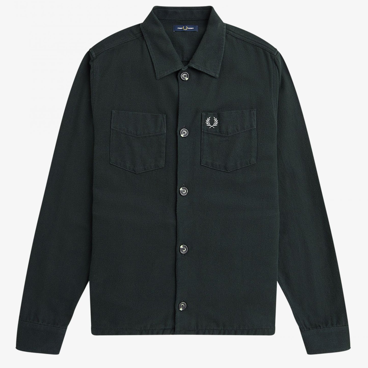 Fred Perry Wool Blend Overshirt - Night Green