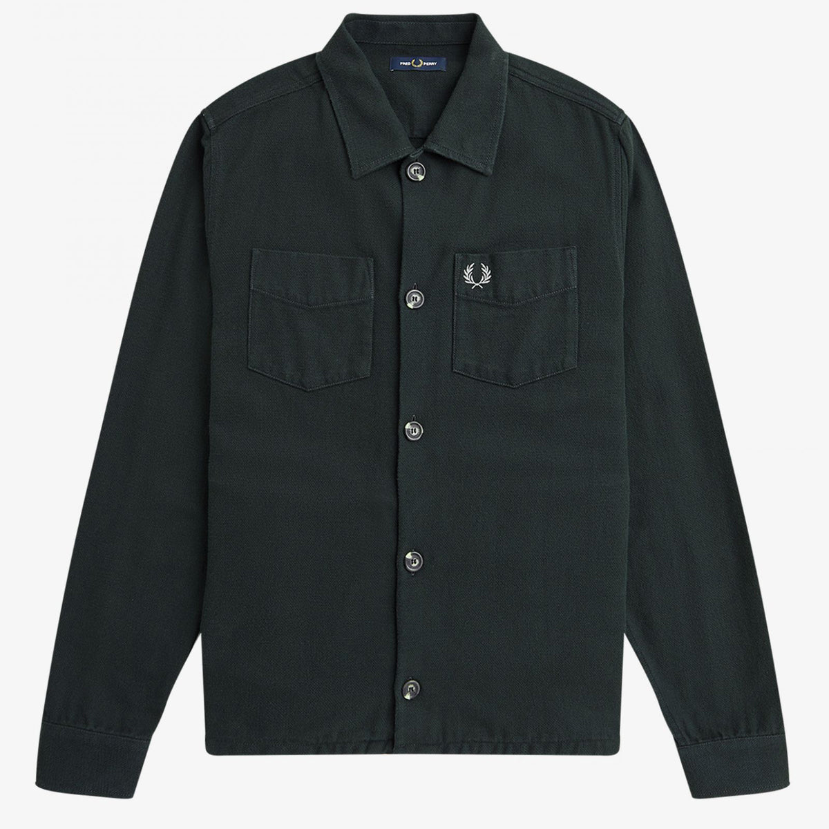 Fred Perry Wool Blend Overshirt - Night Green