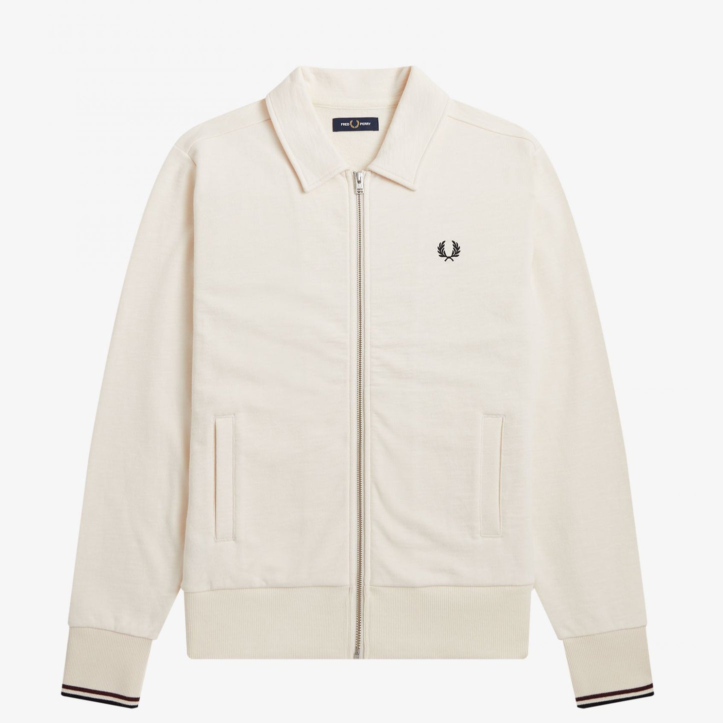Fred Perry Zip Through Sweatshirt - Ecru