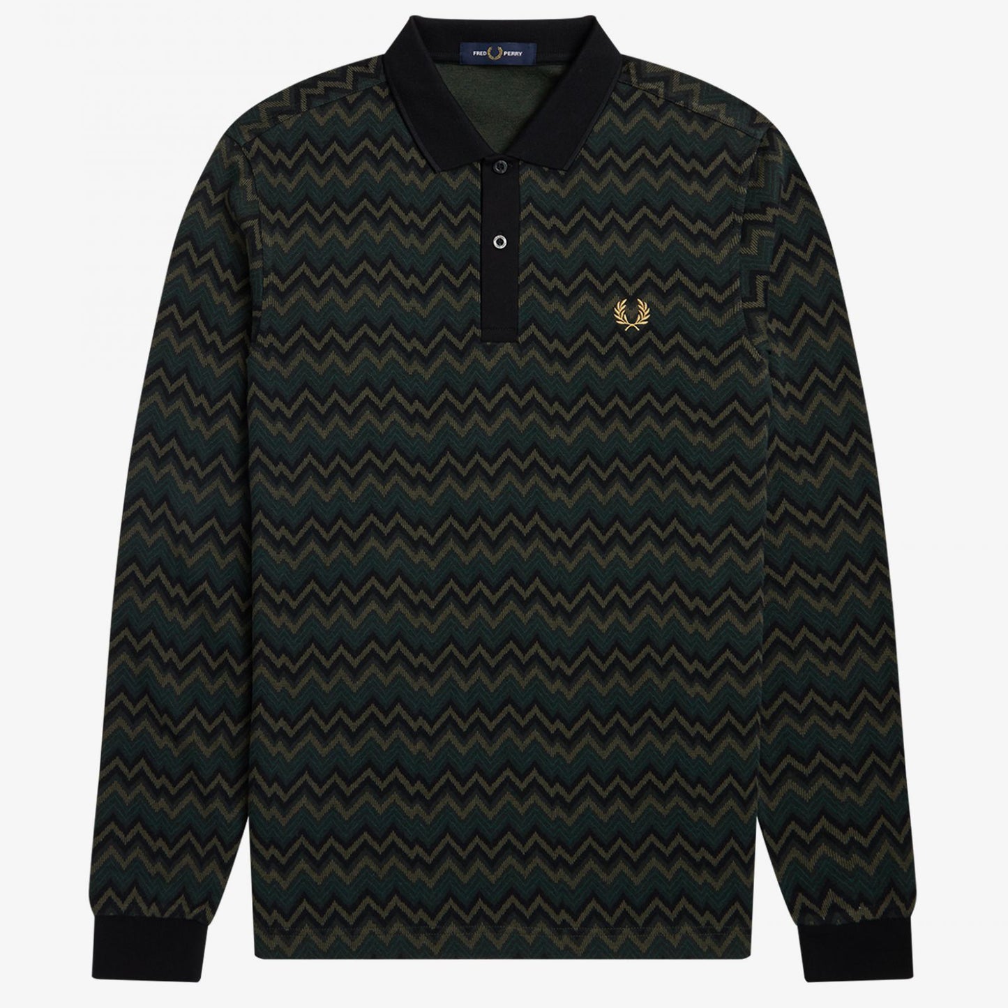 Fred Perry Jacquard Polo Shirt - Night Green