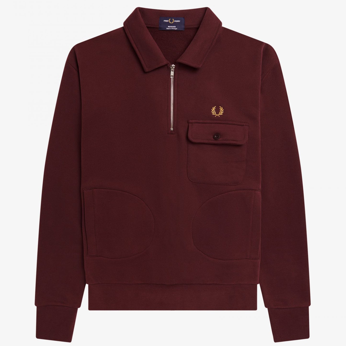 Fred Perry Half-Zip Sweatshirt - Ox Blood