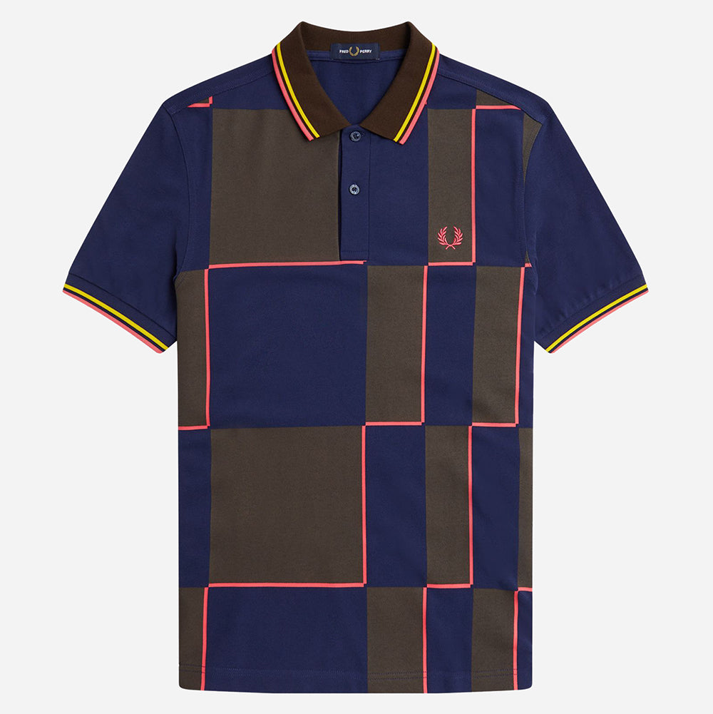 Fred Perry Checkerboard Shirt - French Navy