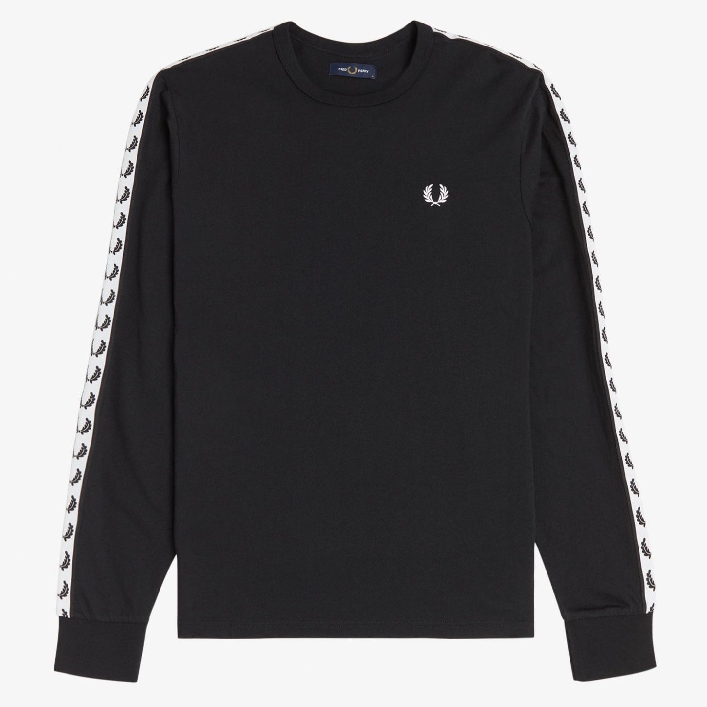 Fred Perry Taped Long Sleeve T-Shirt - Black