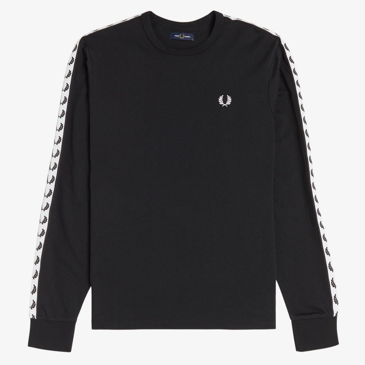 Fred Perry Taped Long Sleeve T-Shirt - Black