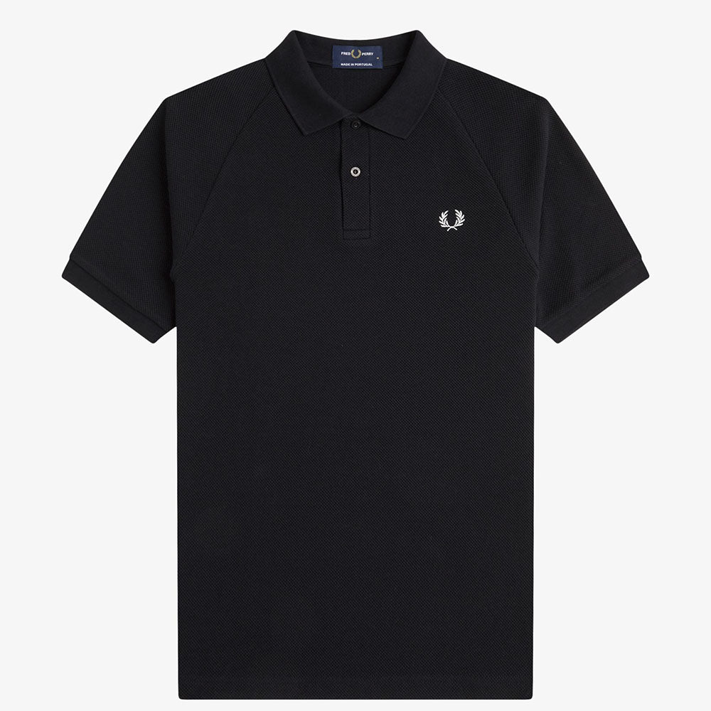 Fred Perry Textured Pique Polo Shirt - Black