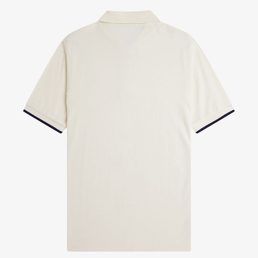 Fred Perry Crepe Pique Zip Neck Shirt - Ecru