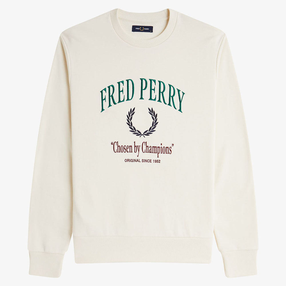 Fred Perry Embroidered Champion Sweat - Ecru