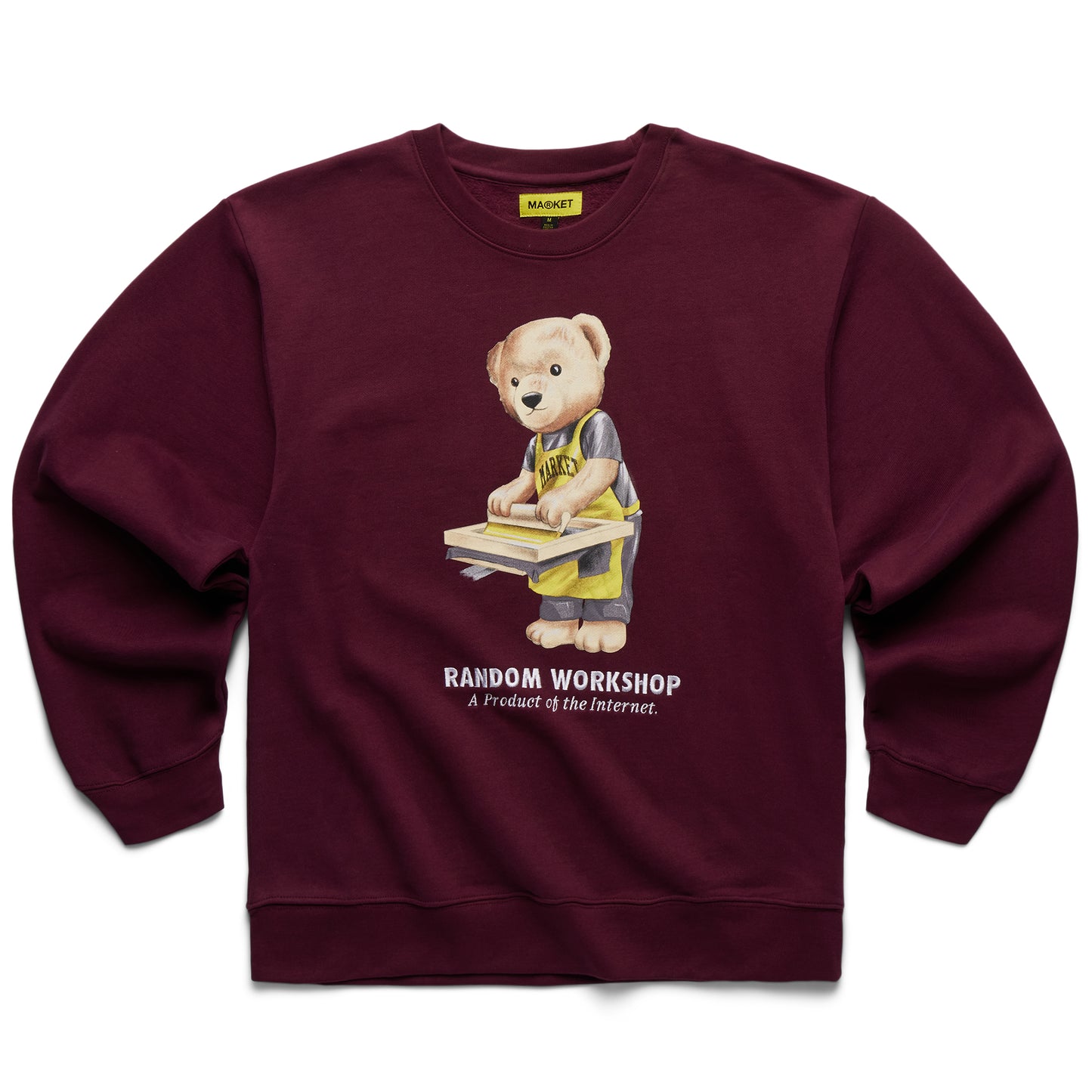MARKET Random Workshop Bear Crewneck - Maroon