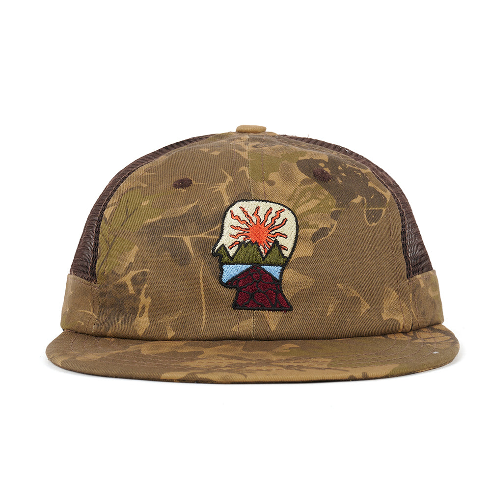 Brain Dead Mesh Panel Logohead Hat - Leaf Camo