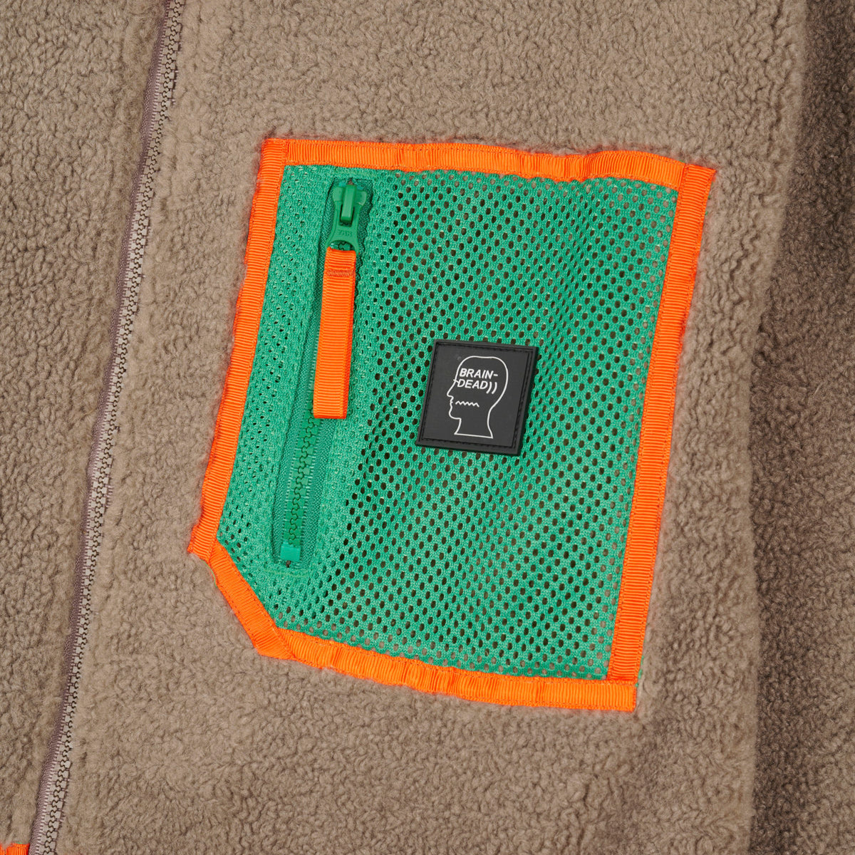 Brain Dead Mesherpa Zip Jacket - Nutmeg