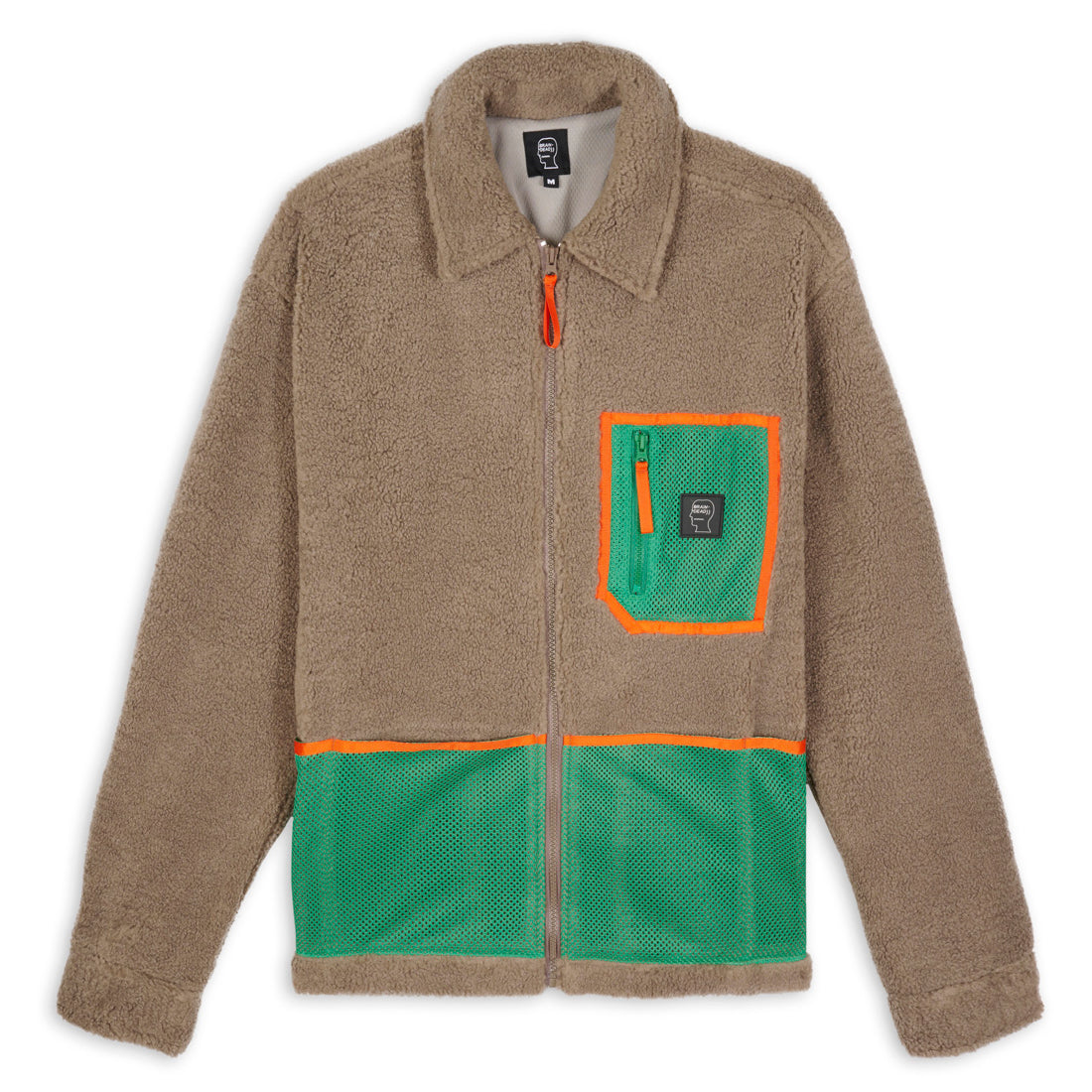 Brain Dead Mesherpa Zip Jacket - Nutmeg