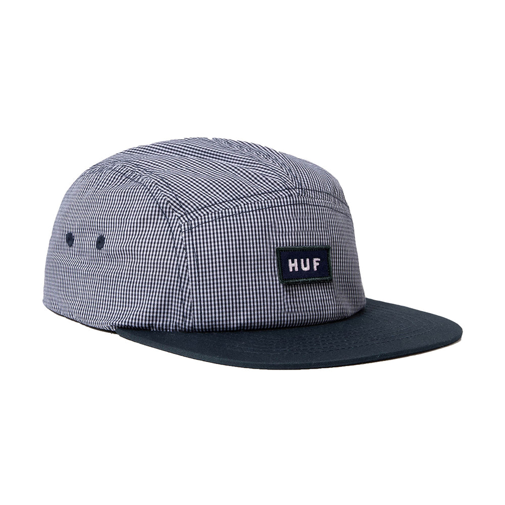 HUF Micro Gingham Box Logo Volley Hat - Navy