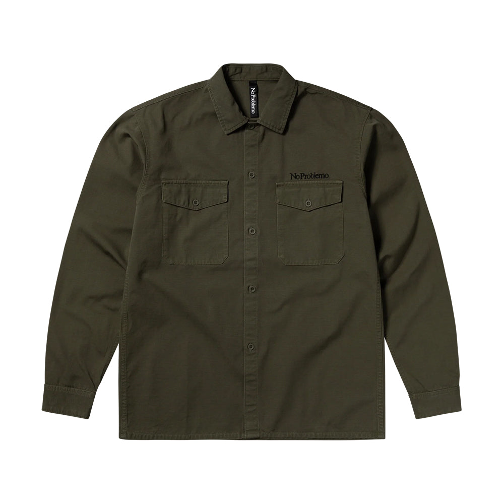 No Problemo Mini Problemo Ripstop LS Work Shirt - Olive
