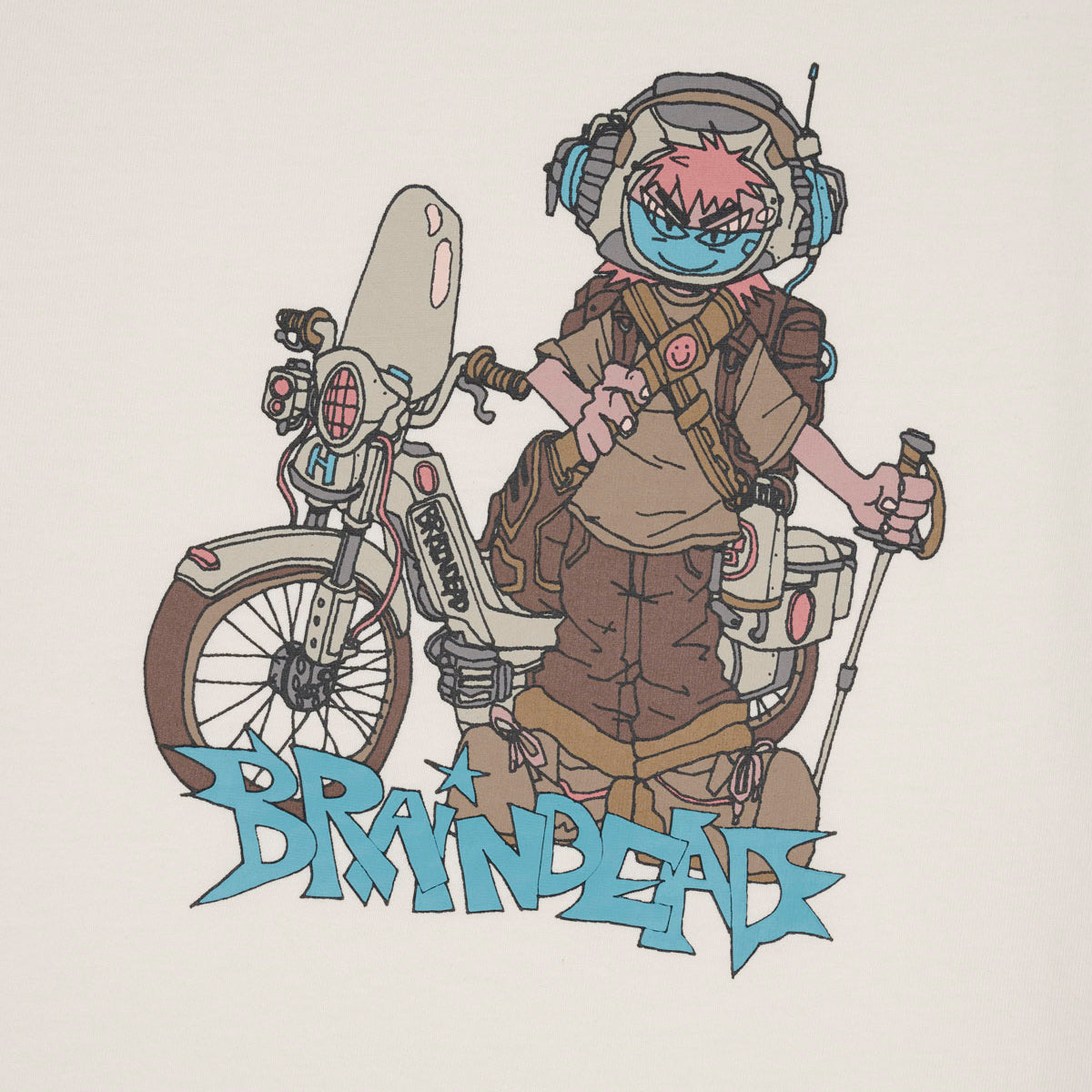 Brain Dead Moto Hiker Tee - Natural