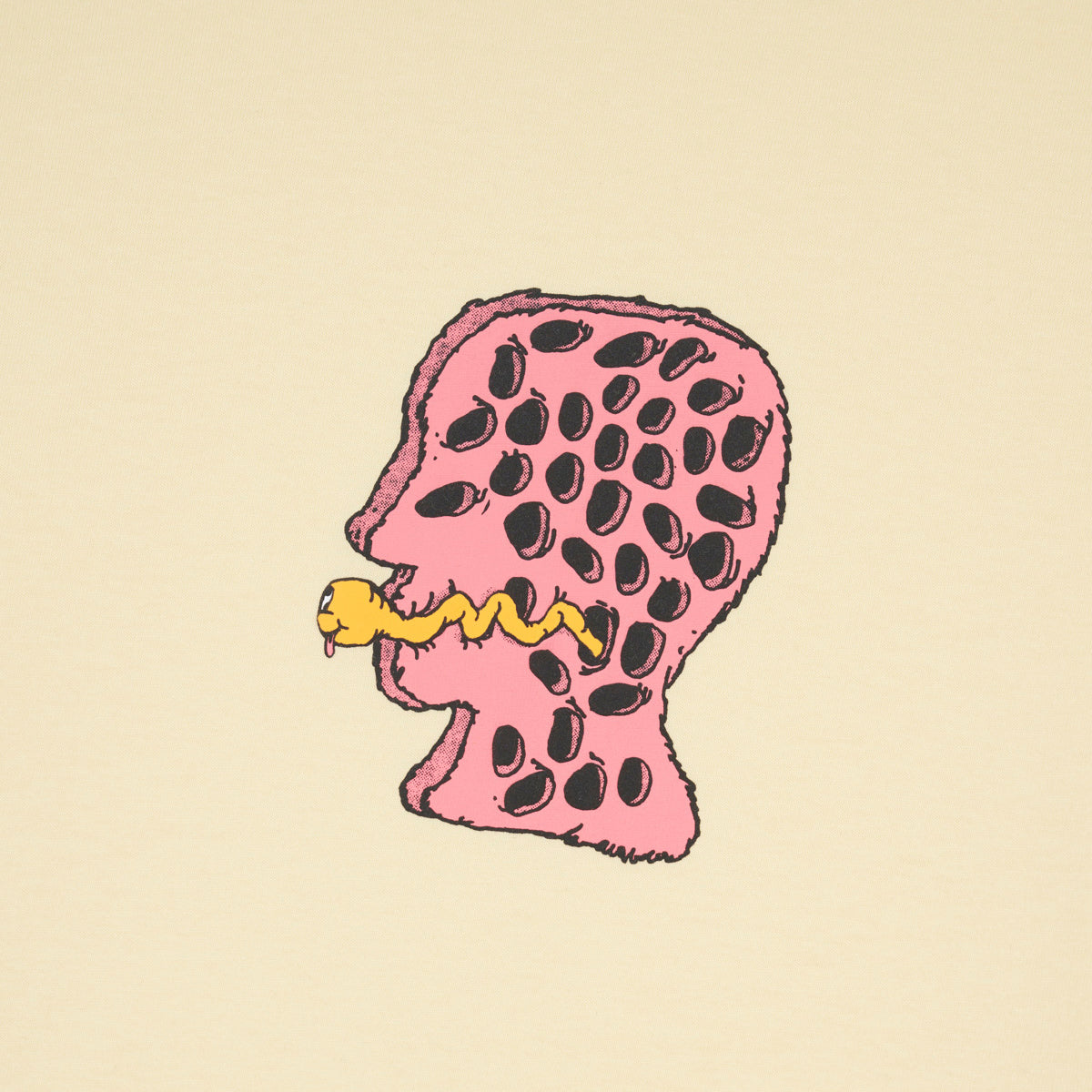 Brain Dead Mouthworm Ringer T-Shirt - Cream