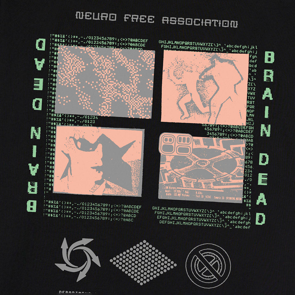 Brain Dead Neuro Free Association T-Shirt - Washed Black