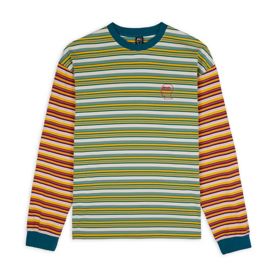 Brain Dead Nineties Blocked Striped LS T-Shirt - Mallard
