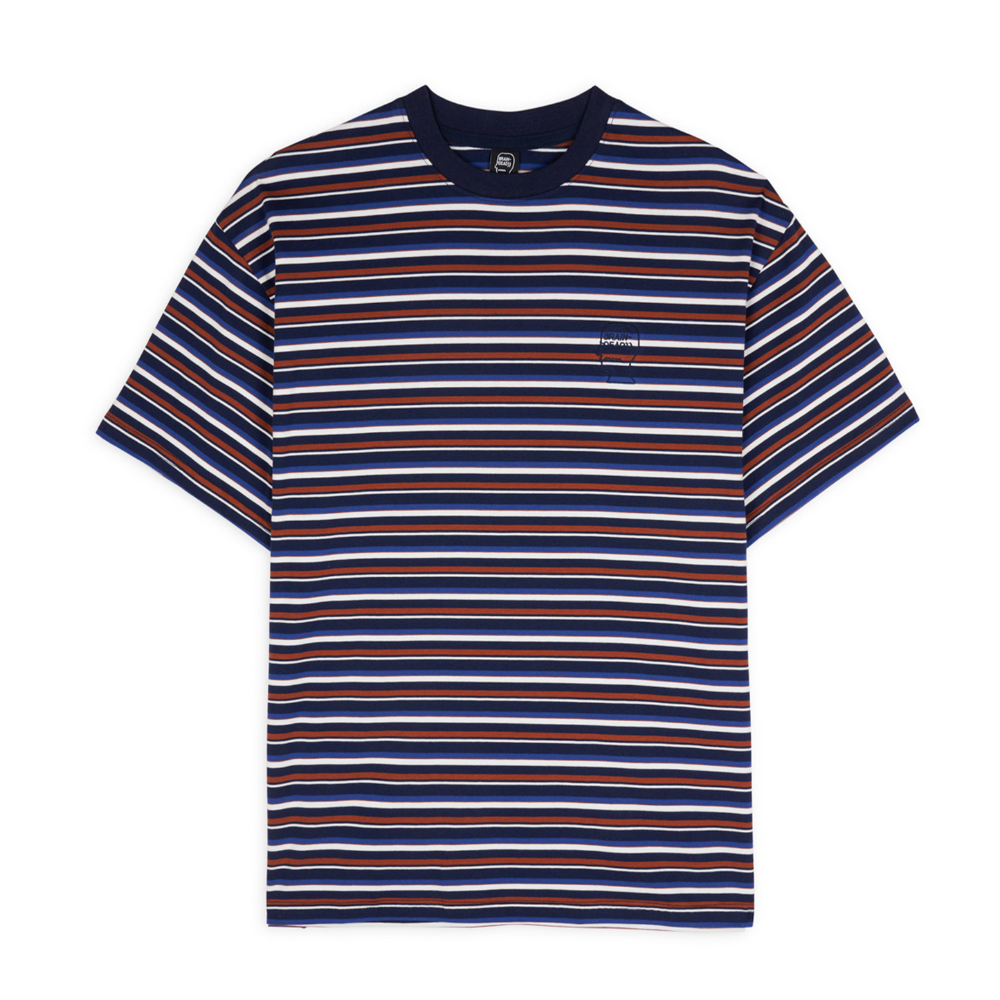 Brain Dead Nineties Blocked Striped T-Shirt - Navy