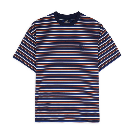 Brain Dead Nineties Blocked Striped T-Shirt - Navy