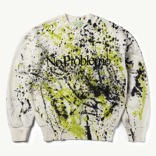 Aries Arise No Problemo Spray-Dye Sweatshirts - Black Yellow