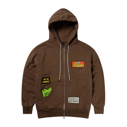 No Problemo Sticker Zip Thru Hoodie