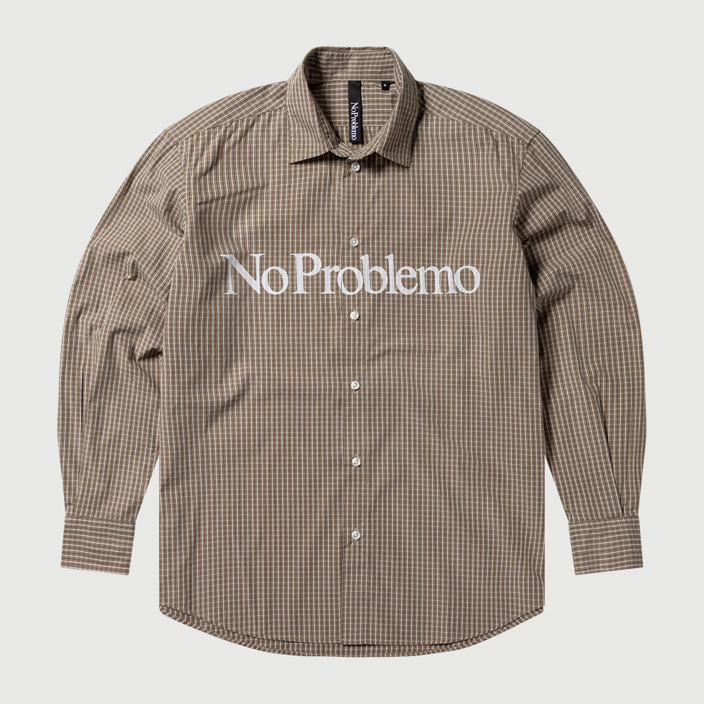 No Problemo Poplin LS Shirt - Brown