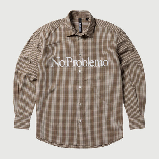 No Problemo Poplin LS Shirt - Brown