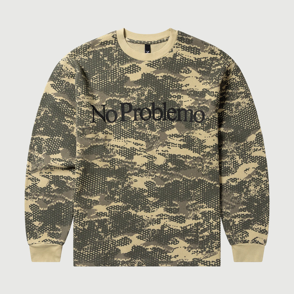 No Problemo Forest Waffle LS Tee - Sand