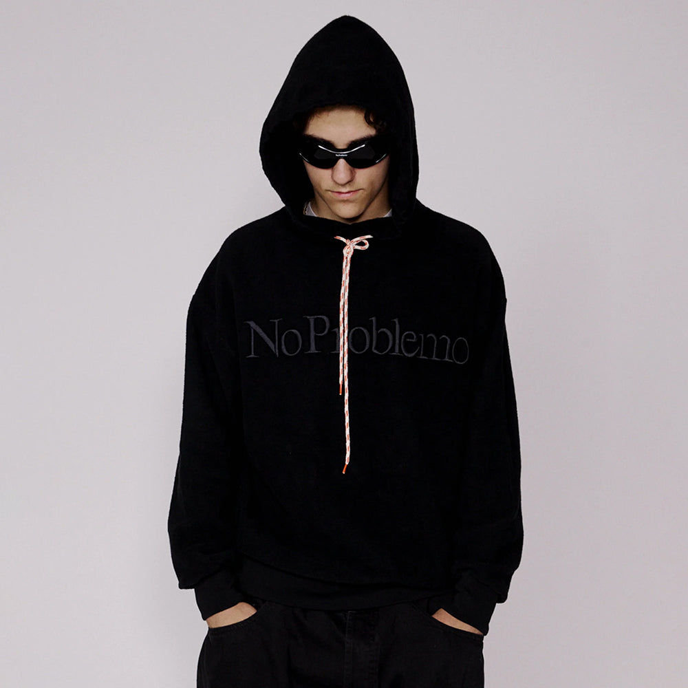 No Problemo Reverse Fleece Hoodie - Black