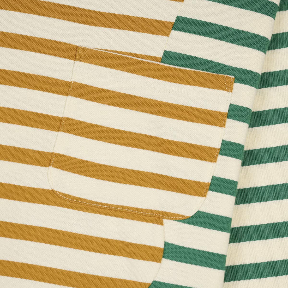 Brain Dead Organic Paneled Stripe LS Tee - Cream