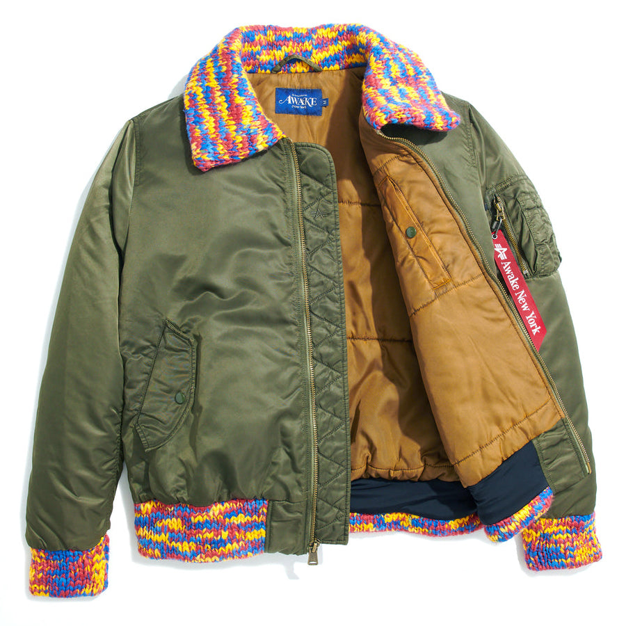 Awake NY MA-1 Knit Trimmed Washed Bomber Jacket – Dogfish Menswear