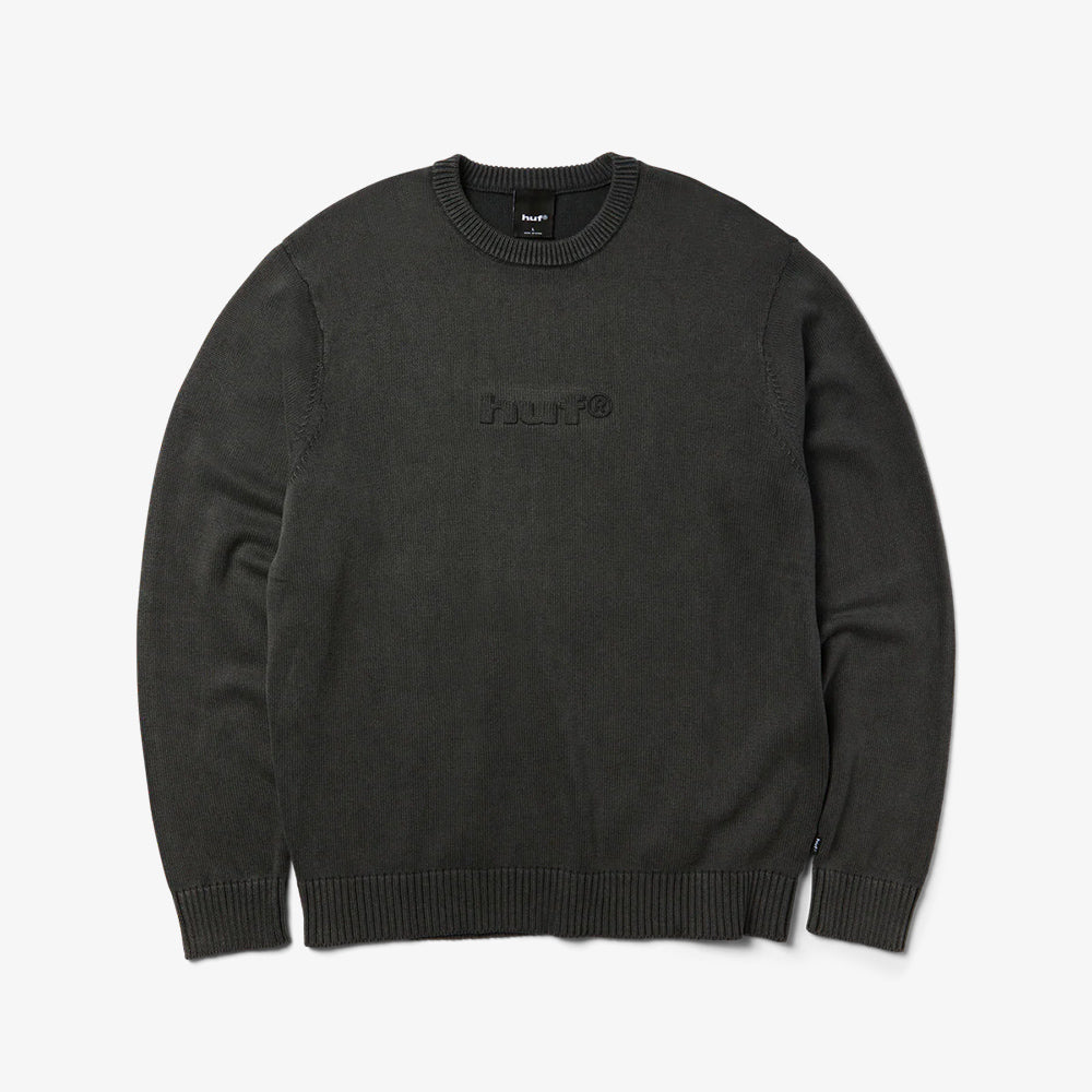 HUF Pacfic Wash Embossed Crew - Black