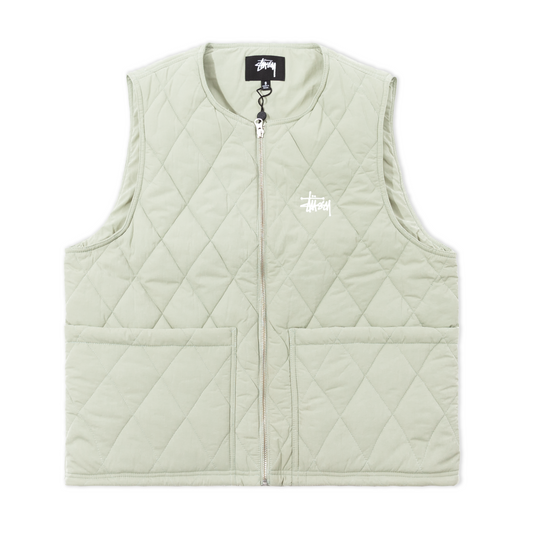 Stüssy Diamond Quilted Vest - Sage