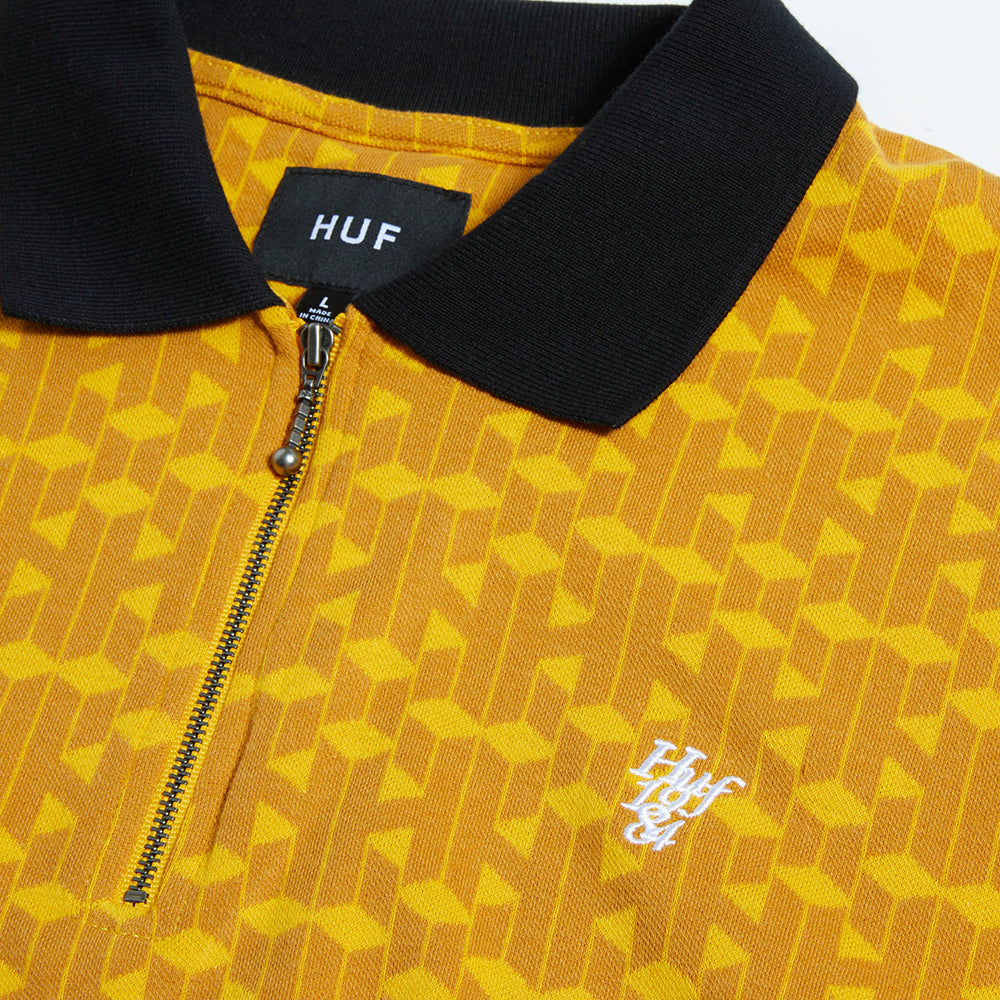 HUF Paradox Zip Polo - Gold