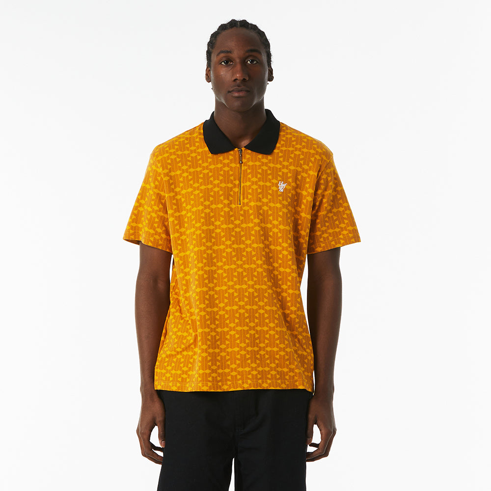 HUF Paradox Zip Polo - Gold
