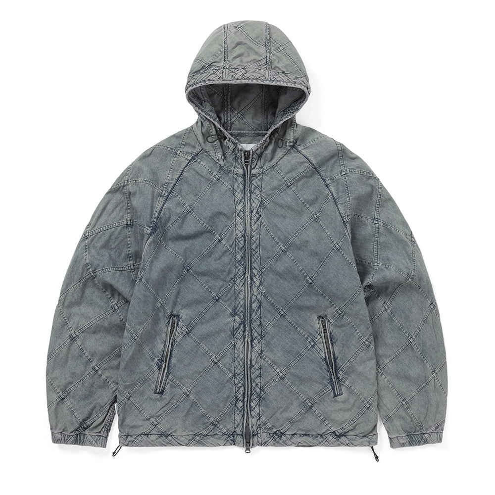 thisisneverthat Patchwork Denim Windbreaker - Blue Grey