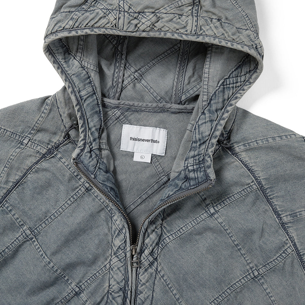 thisisneverthat Patchwork Denim Windbreaker - Blue Grey