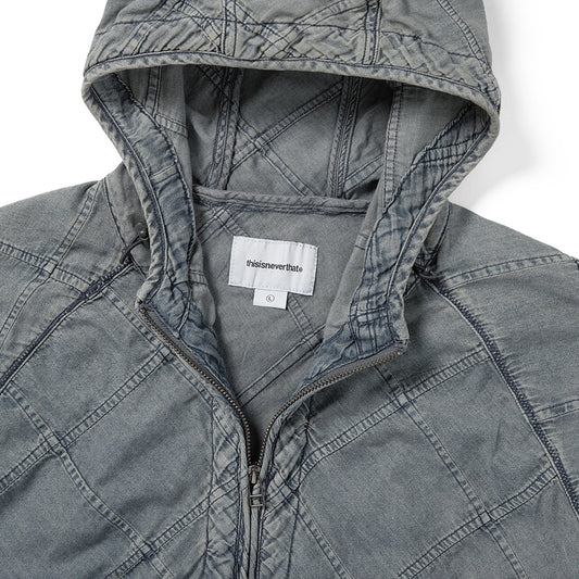 thisisneverthat Patchwork Denim Windbreaker - Blue Grey