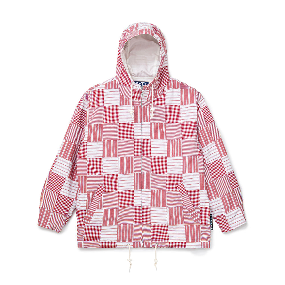 BOTT Patchwork Check Jacket - Red