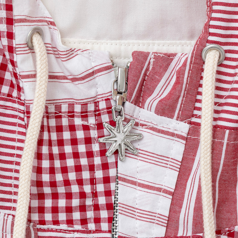 BOTT Patchwork Check Jacket - Red