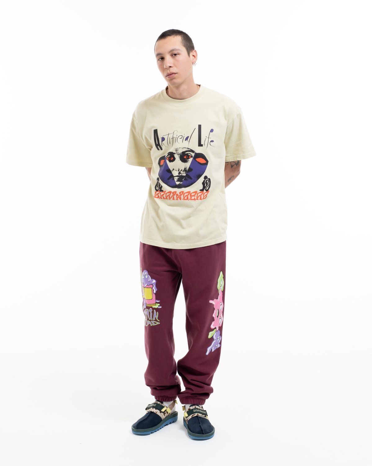 Brain Dead Artificial Life T-Shirt - Sand